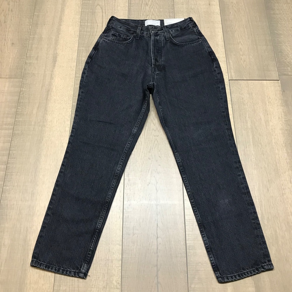 Everlane Jeans Womens 27 Black Curvy 90s Cheeky High Rise Straight Button Fly